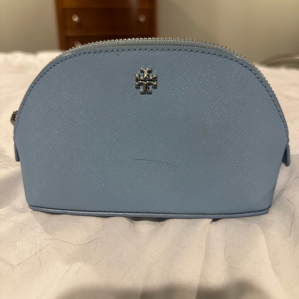 Tory Burch Light Blue Cosmetic Bag